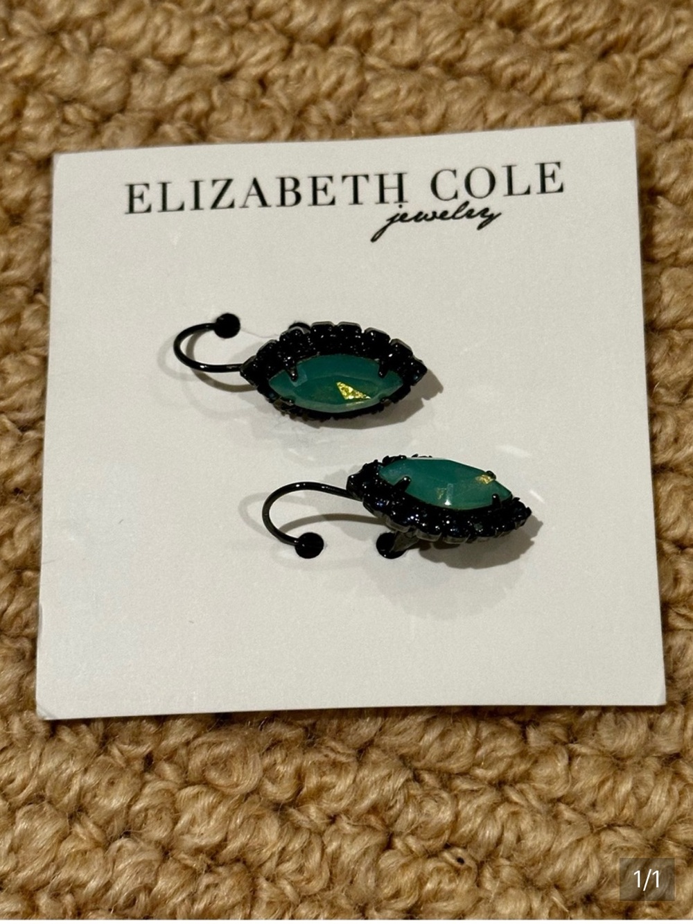Elizabeth Cole Green Marquise
Stone Clip-On Earrings
